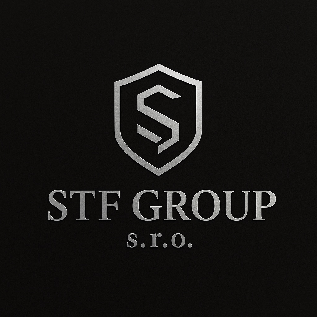 Strieborné logo STF GROUP